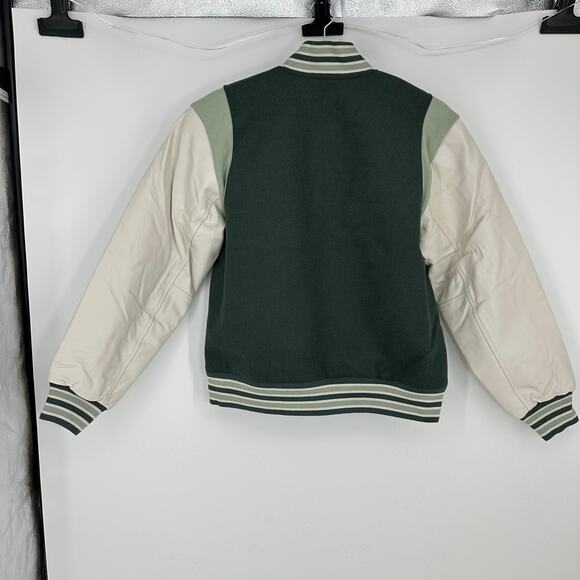 Nike Sportswear Destroyer Womens XS Jacket Wool Leather Varsity Green FN3672 - Picture 4 of 15